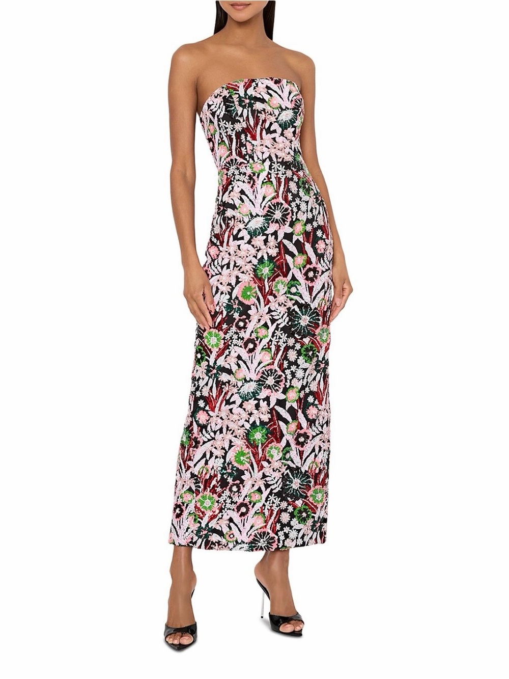 MILLY Orion Strapless Dress Light Pink Multi Size 10 NWT